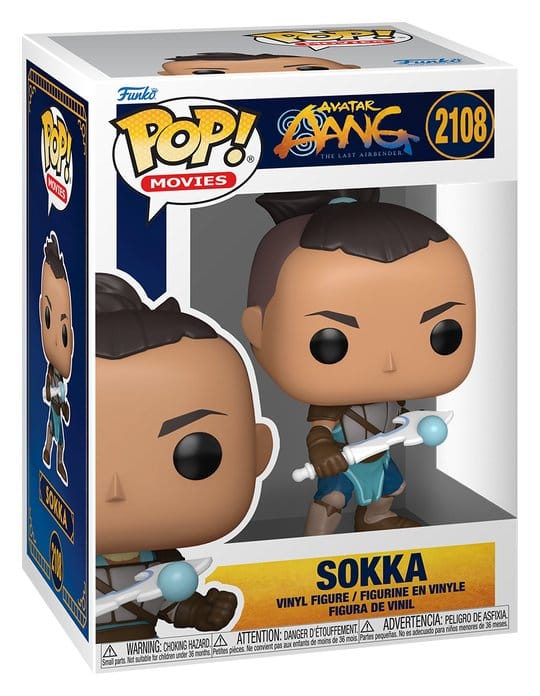 Funko POP! Sokka #2108 fra Avatar Aang: The Last Airbender med brun og blå dragt.