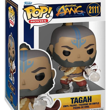 Funko POP! Tagah #2111 fra Avatar Aang: The Last Airbender med blå ansigtsmarkeringer og gennemsigtige effekter i original æske.