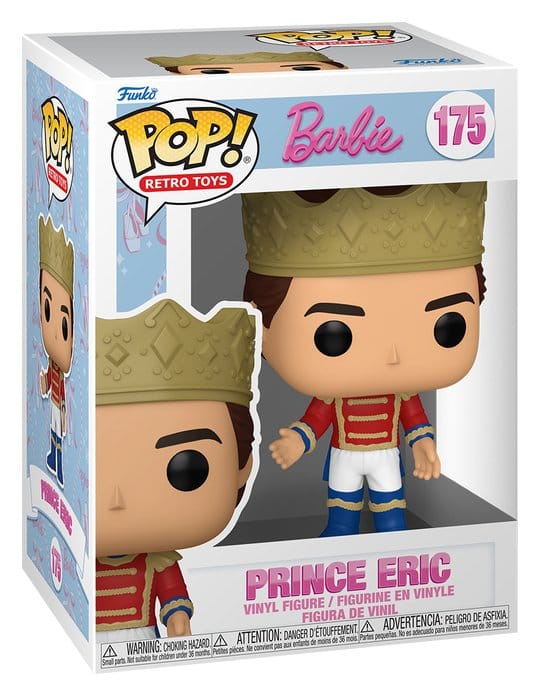 Funko POP! Prince Eric #175 fra Barbie in the Nutcracker med gylden krone, rød uniform og blå støvler.
