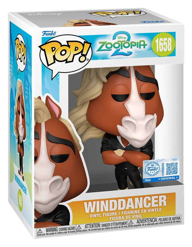 Funko POP! Disney Zootopia 2 Winddancer #1658 som hest i sort jakkesæt i original æske.