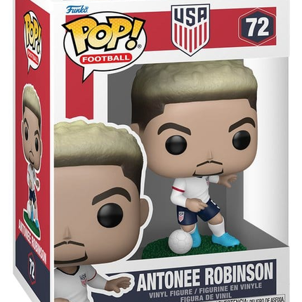 Funko POP! Football USA Antonee Robinson #72 i hvid landsholdstrøje med fodbold i original æske.