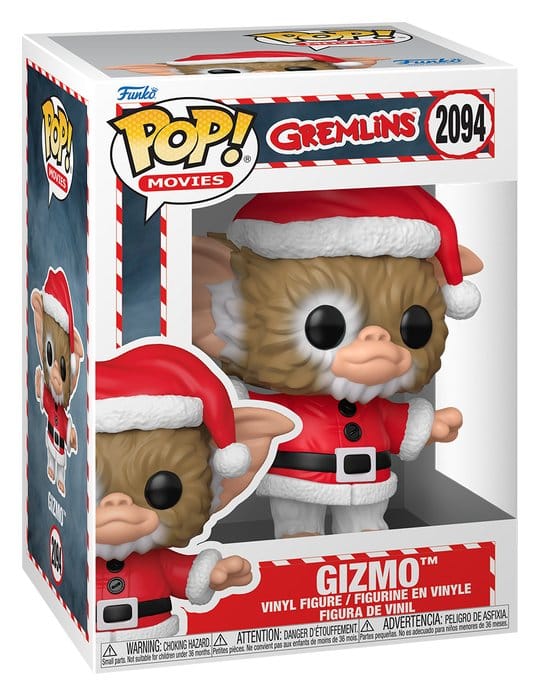 Funko POP! Gizmo (Santa Coat) #2094 fra Gremlins iført rød julemandsdragt og hue i original vinduesæske.