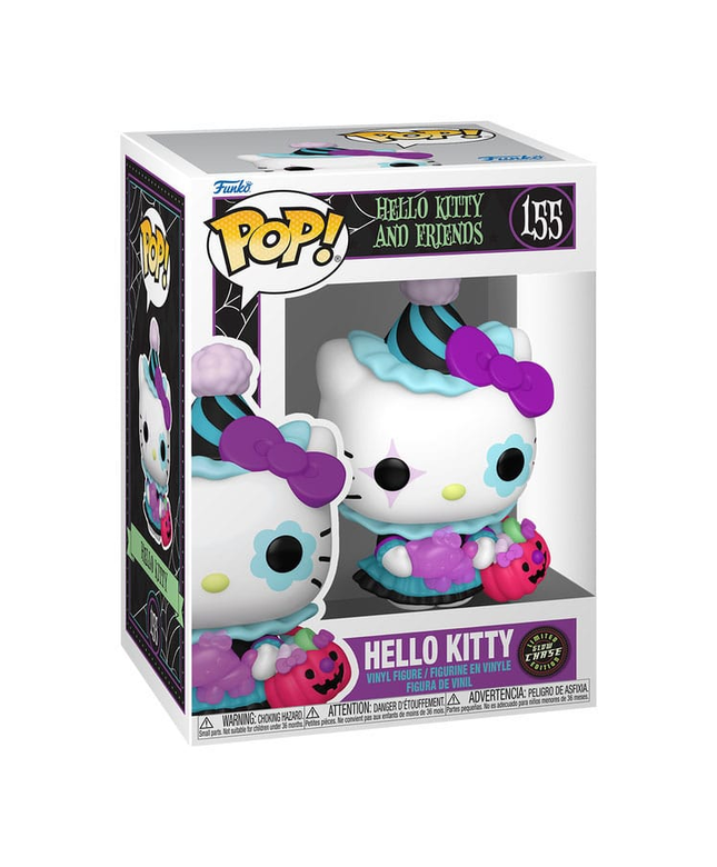 Funko POP! Hello Kitty Spooky Glow in the Dark Limited Chase Edition #155 med festhat og græskarspand i original æske.