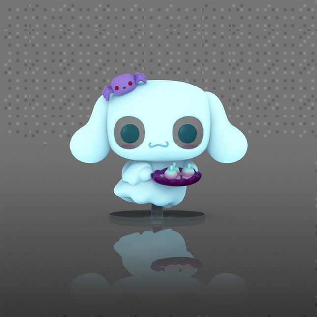 Funko POP! Hello Kitty and Friends Cinnamoroll Spooky Glow in the Dark #156 i spøgelseskostume med bakke i original æske.