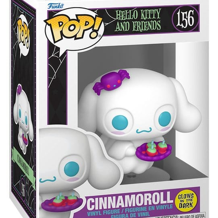 Funko POP! Hello Kitty and Friends Cinnamoroll Spooky Glow in the Dark #156 i spøgelseskostume med bakke i original æske.