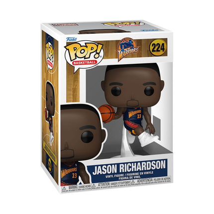 Funko POP! NBA Golden State Warriors Jason Richardson #224 med basketball og mørkeblå nummer 23-dragt i original æske.