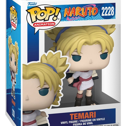 Funko POP! Naruto Temari with Tessen #2228 med blondt hår, shinobi-outfit og kampvifte i original æske.