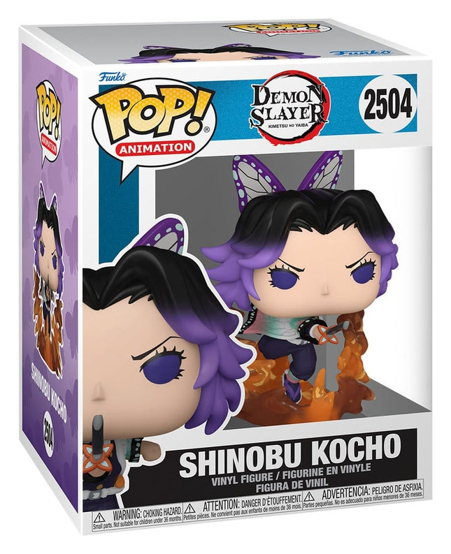 Funko POP! Premium Shinobu Kocho #2504 fra Demon Slayer med Nichirin-sværd, sommerfuglepynt og effektbase.