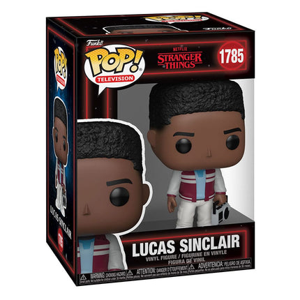 Funko POP! Lucas Sinclair with Boombox #1785 fra Stranger Things sæson 5 i rød og hvid jakke med transportabel boombox.