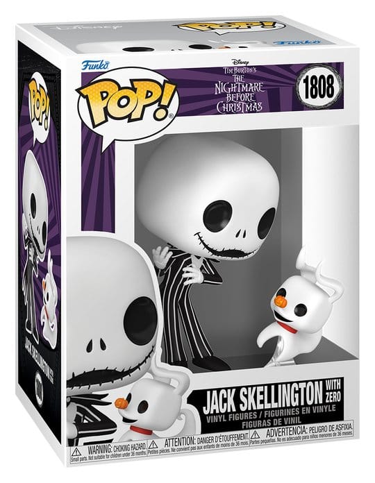 Funko POP! & Buddy Jack Skellington with Zero #1808 fra The Nightmare Before Christmas.