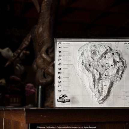 Jurassic Park Isla Nublar Topographic Map