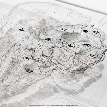 Jurassic Park Isla Nublar Topographic Map