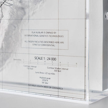 Jurassic Park Isla Nublar Topographic Map