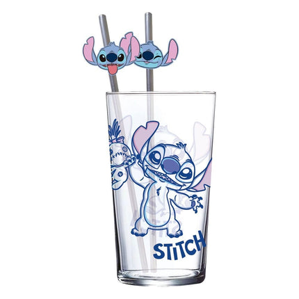 Lilo & Stitch Glas Tumbler med Sugerør