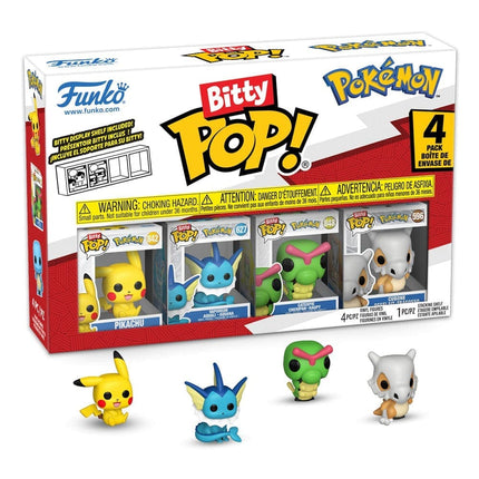 Pokémon Bitty POP! 4-pak – Pikachu, Vaporeon, Caterpie & Cubone (Serie 1)