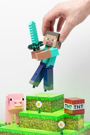 Minecraft Diorama lys Steve 30 cm