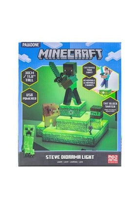 Minecraft Diorama lys Steve 30 cm