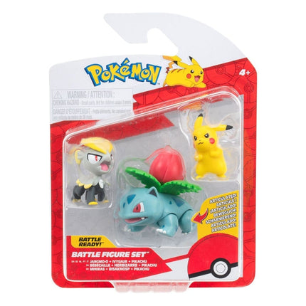 Pokémon Kampfigur 3-pak - Pikachu, Jangmo-o & Ivysaur