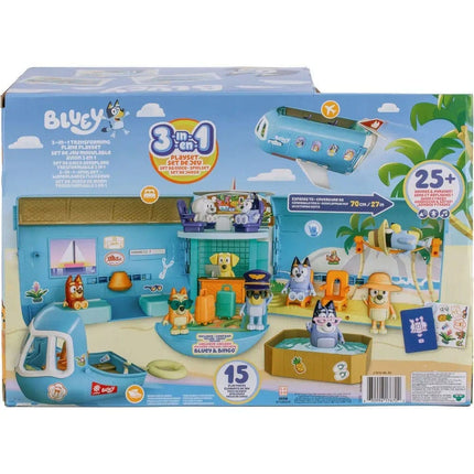 Bluey 3-i-1 Ferieleg – Fly, Båd & Hotel Playset